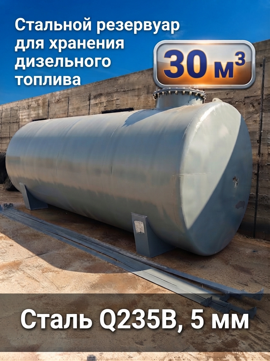 Стальной резервуар 30 м³ для дизельного топлива